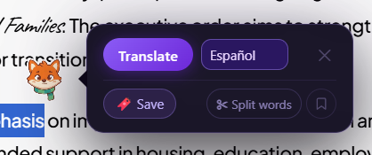 Verbly popup